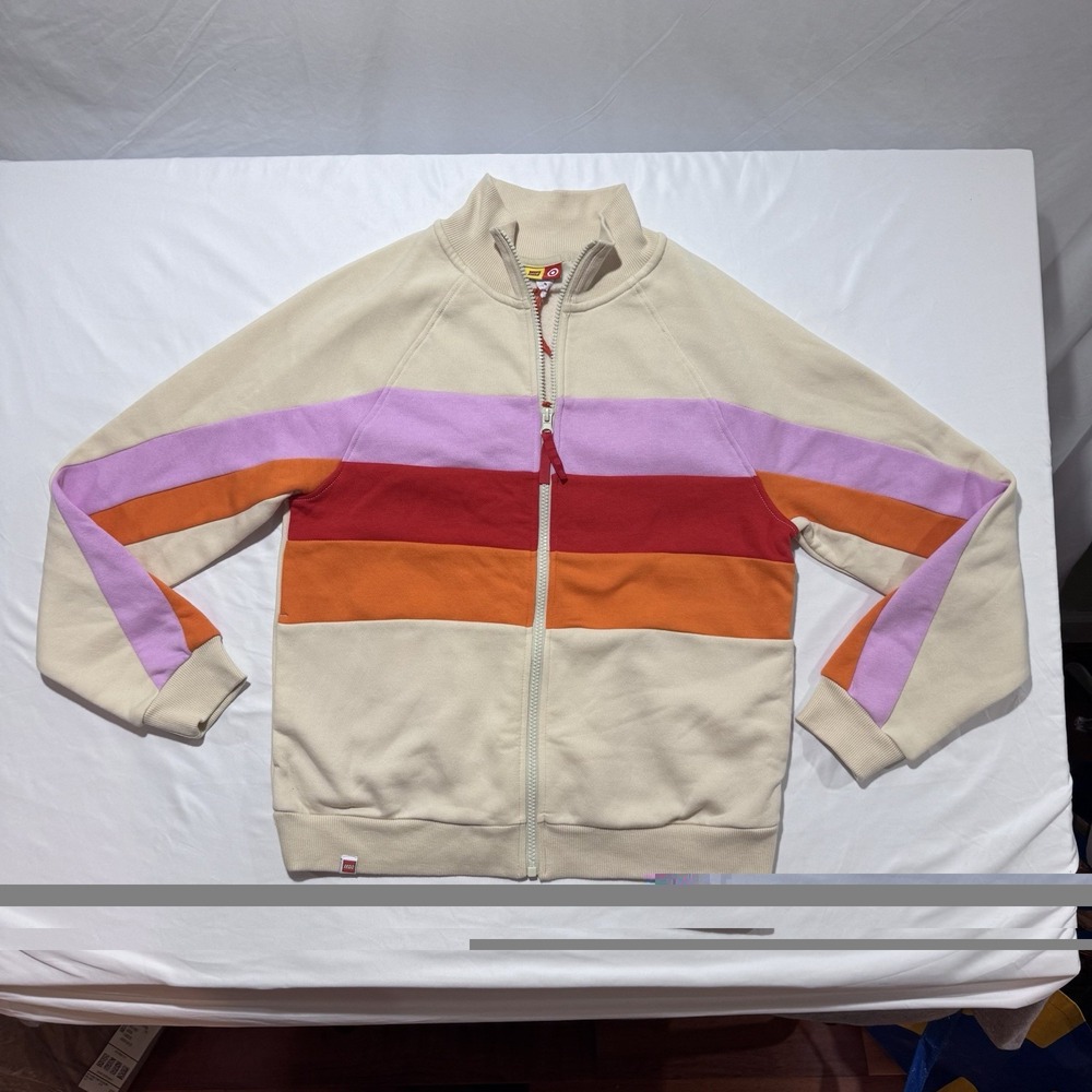 Women's Color Block Stripe Zip-Up Track Jacket - LEGO® Collection Target Cream